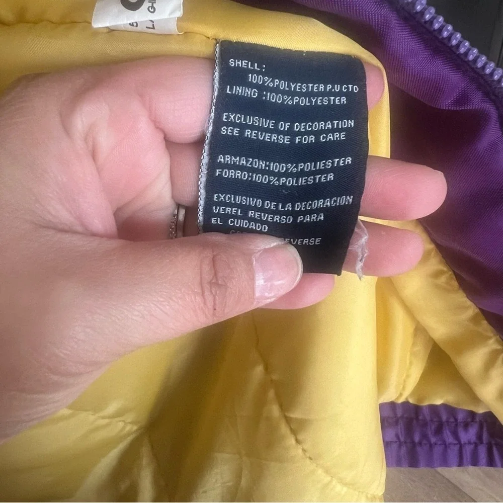 G-III Sports Los Angeles Lakers Hooded Windbreaker Jacket Purple‎ Gold Mens L